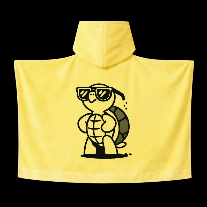 Salida de Baño Infantil con Gorro Amarilla — Tortuga Cool | SKU: Y02